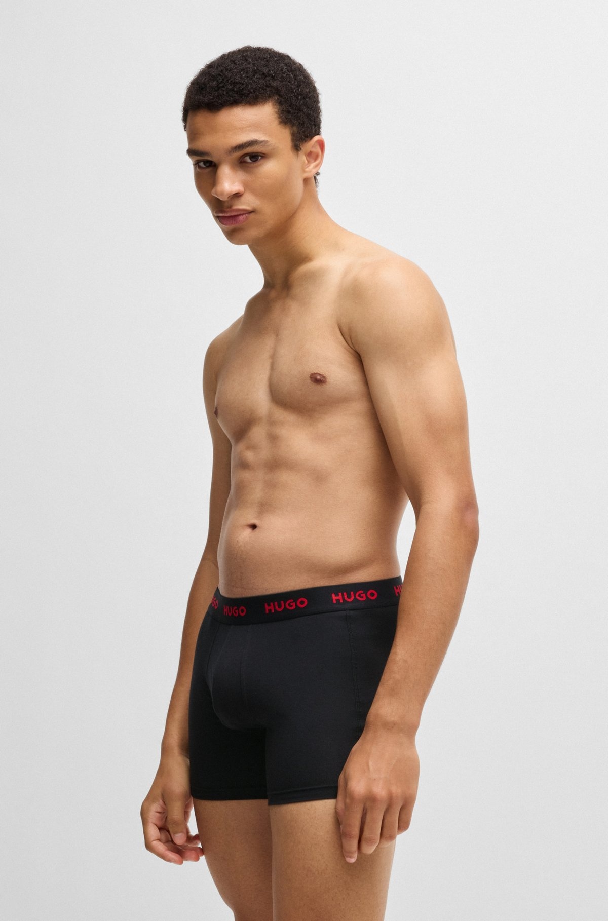 THREE-PACK OF STRETCH-COTTON BOXER BRIEFS WITH LOGOS - 6