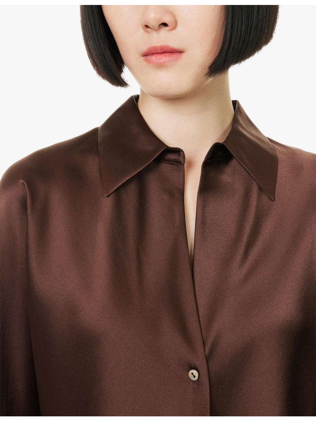 Relaxed-Fit Long-Sleeves Silk Shirt - 5
