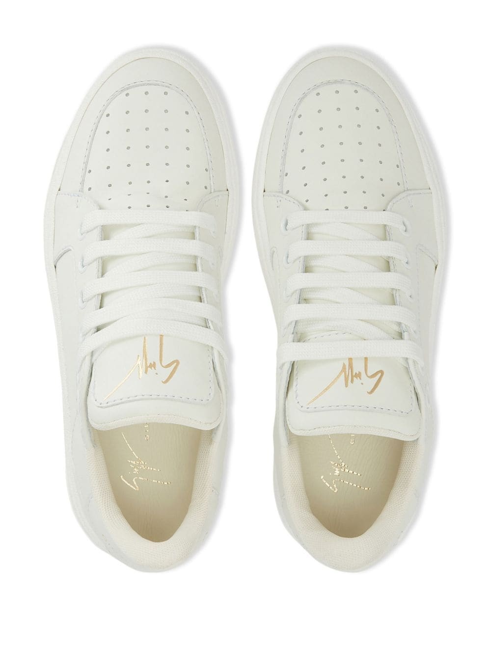 low-top perforated sneakers - 4