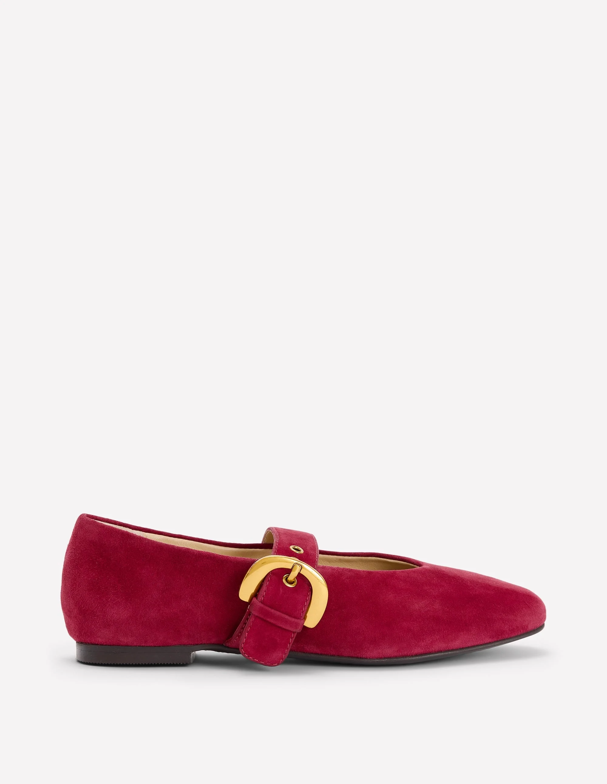 Kylie Flat Buckle Mary Janes-Wine - 1