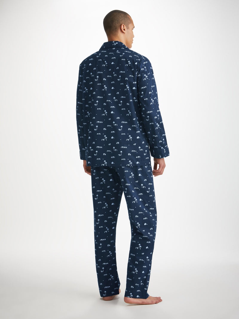 Men's Classic Fit Pyjamas Nelson 99 Cotton Batiste Navy - 4