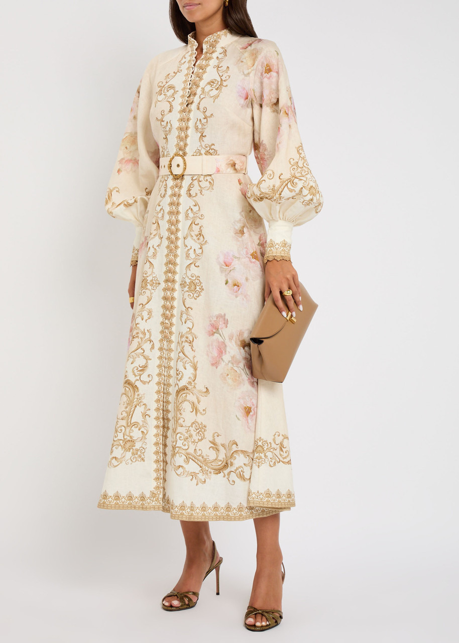 Zimmermann Hypnotic Floral-print Linen Midi Shirt Dress - 4