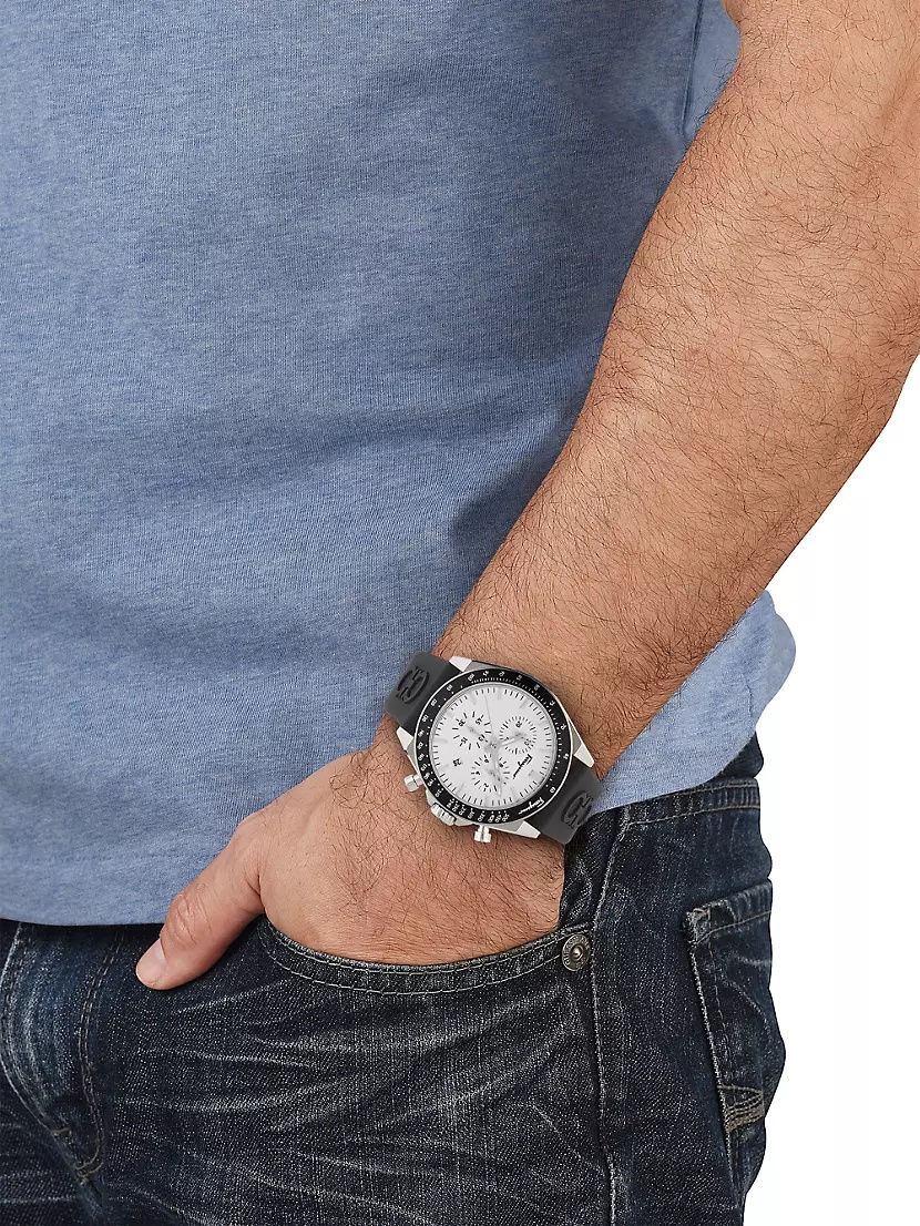 FERRAGAMO Urban Chrono Stainless Steel & Silicone Strap Watch/43MM - 2