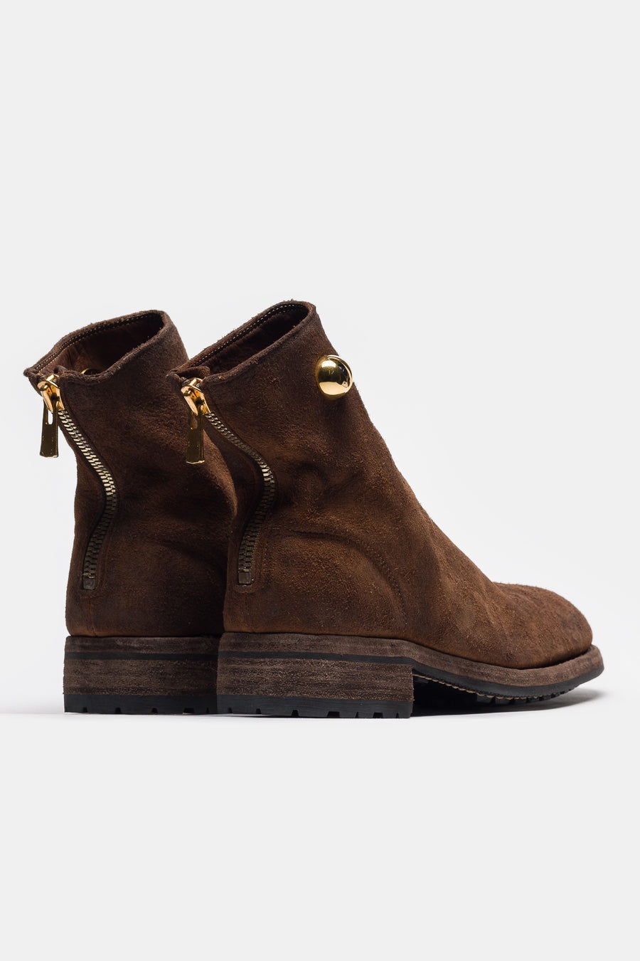 Undercover 996V_EYE Reverse Horse Leather Back Zip Boot in Brown - 5