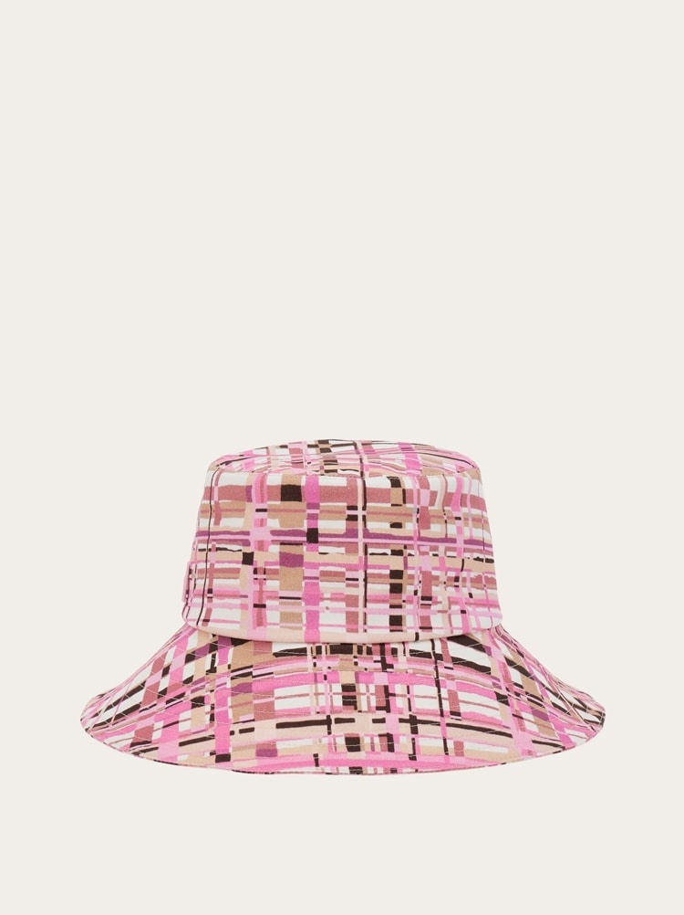 CHECK PRINT BUCKET HAT - 1