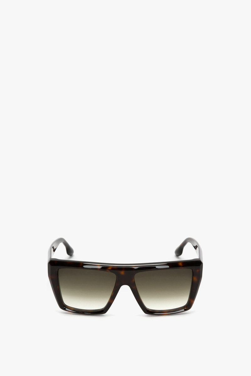 Oversized Acetate Frame Sunglasses In Dark Havana 1