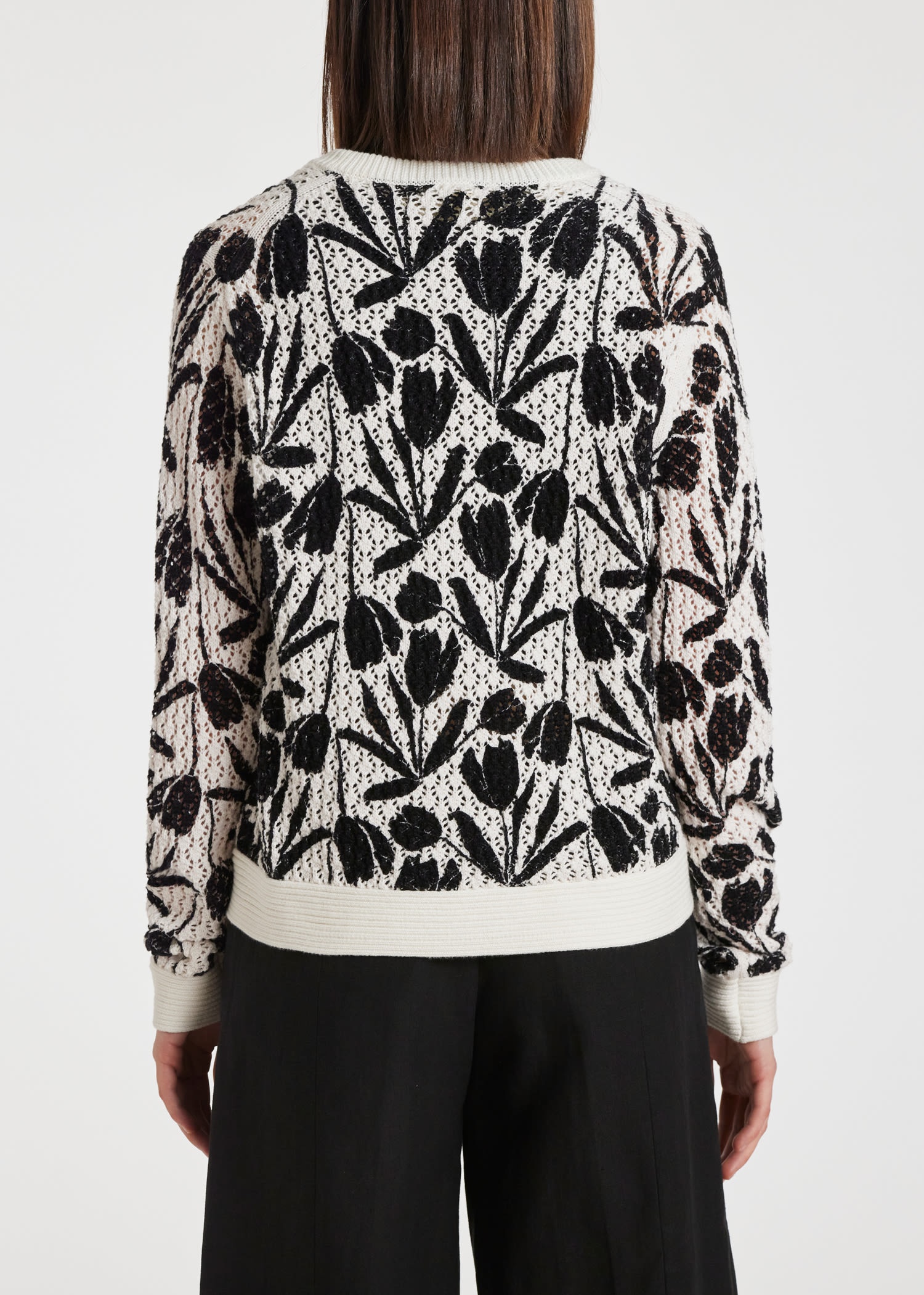 White 'Tulip' Crew Neck Sweater - 4