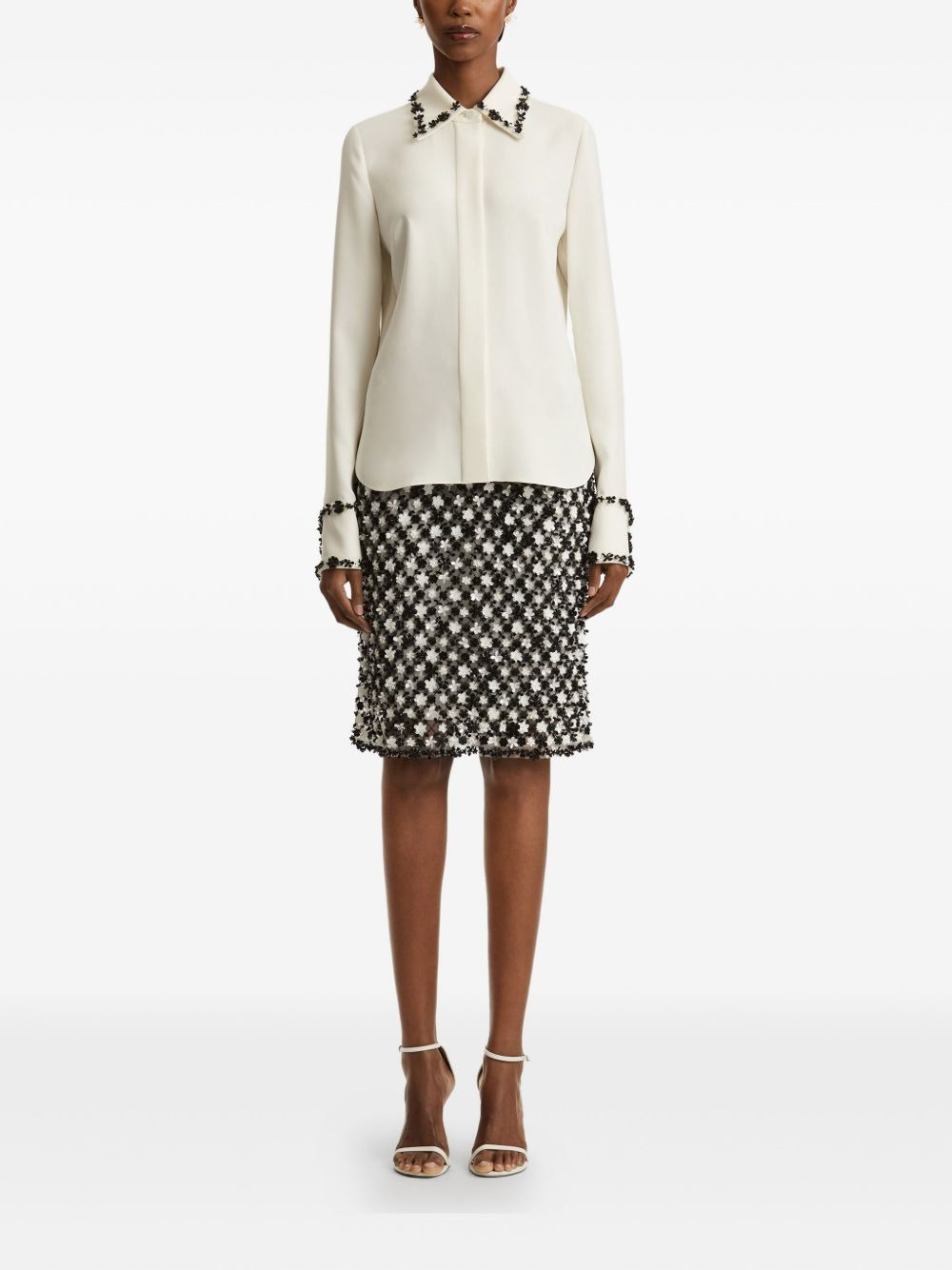 floret-embroidered collar shirt - 2