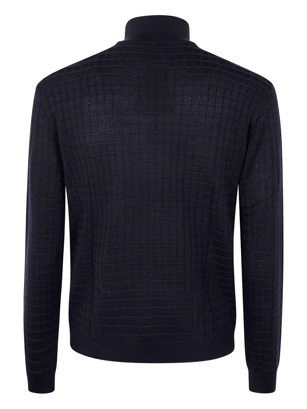 grid-pattern zip-up cardigan - 2