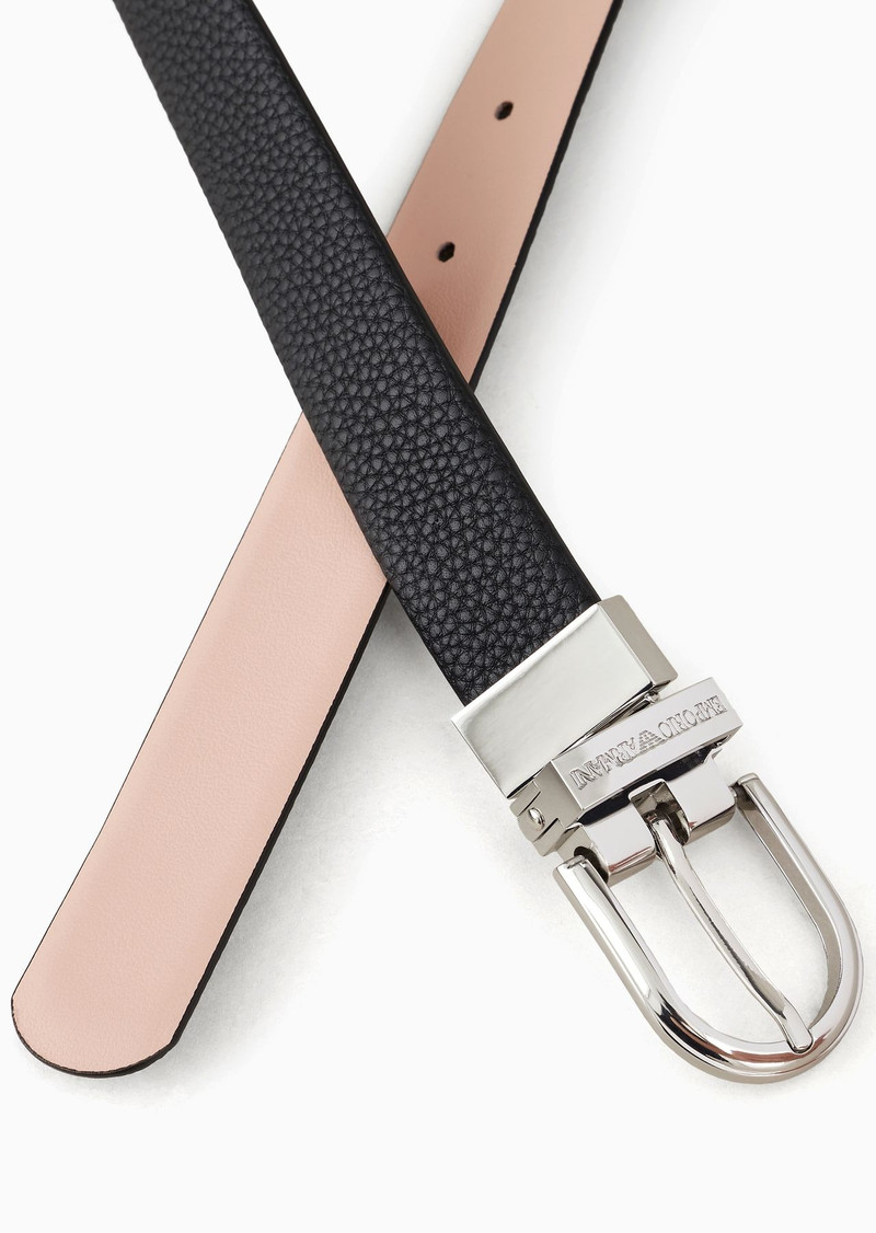 EMPORIO ARMANI Reversible two-tone belt with deer print outlook