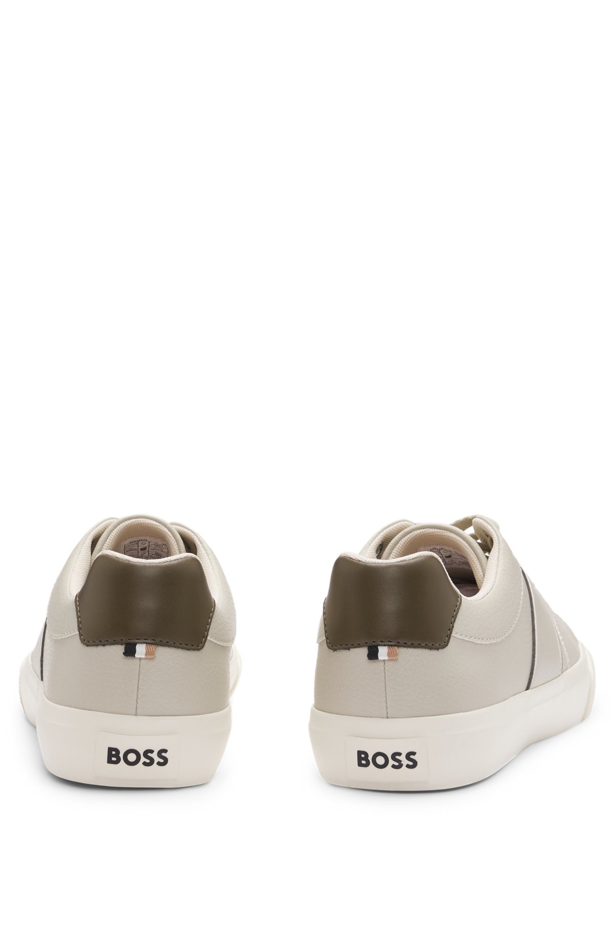 FAUX-LEATHER TRAINERS WITH PLAIN AND GRAINED TEXTURES - 5