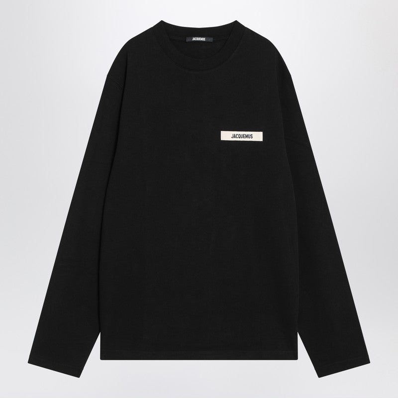 JACQUEMUS Black long-sleeved cotton T-shirt - 1