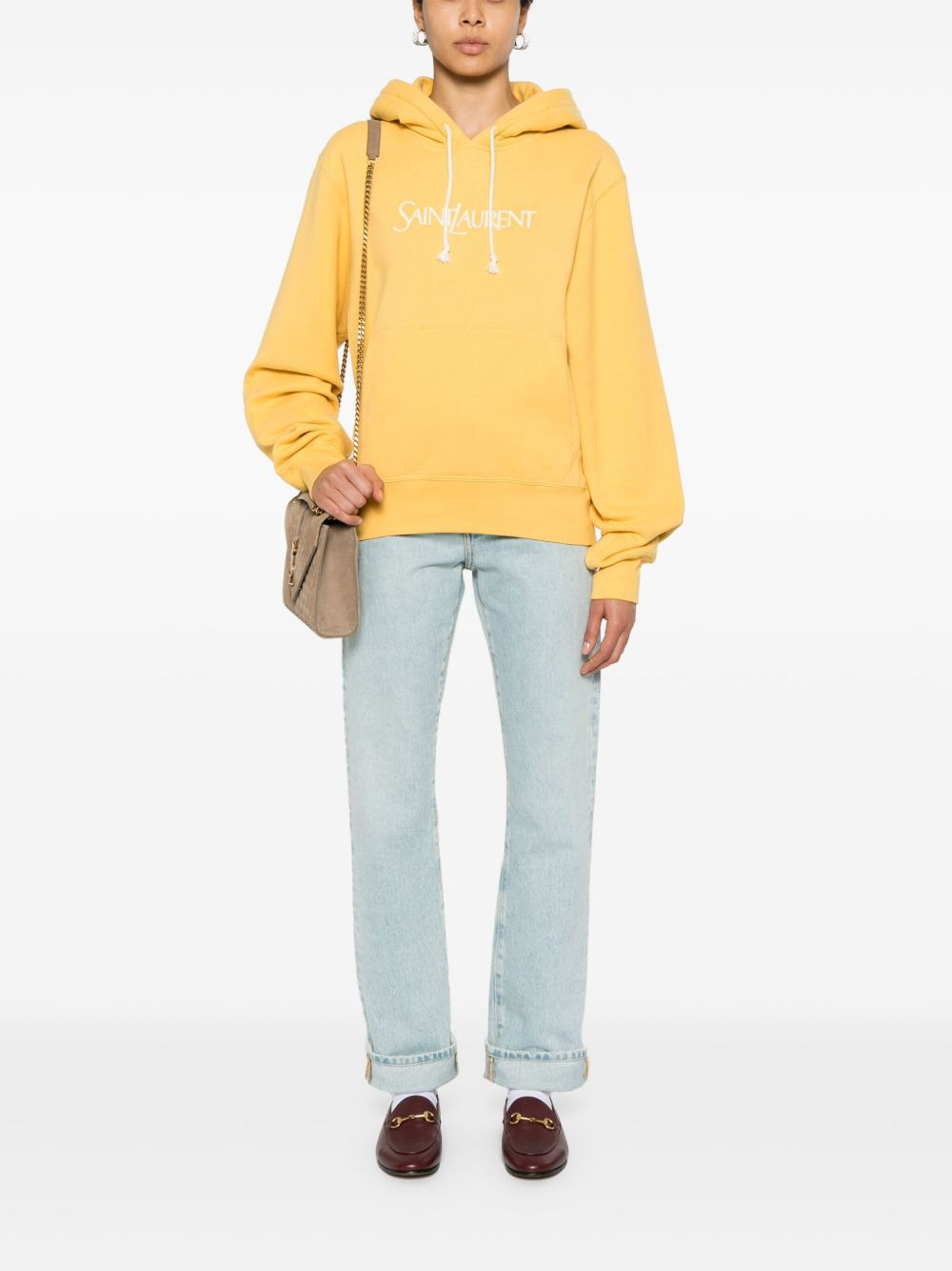 logo-print cotton hoodie - 2