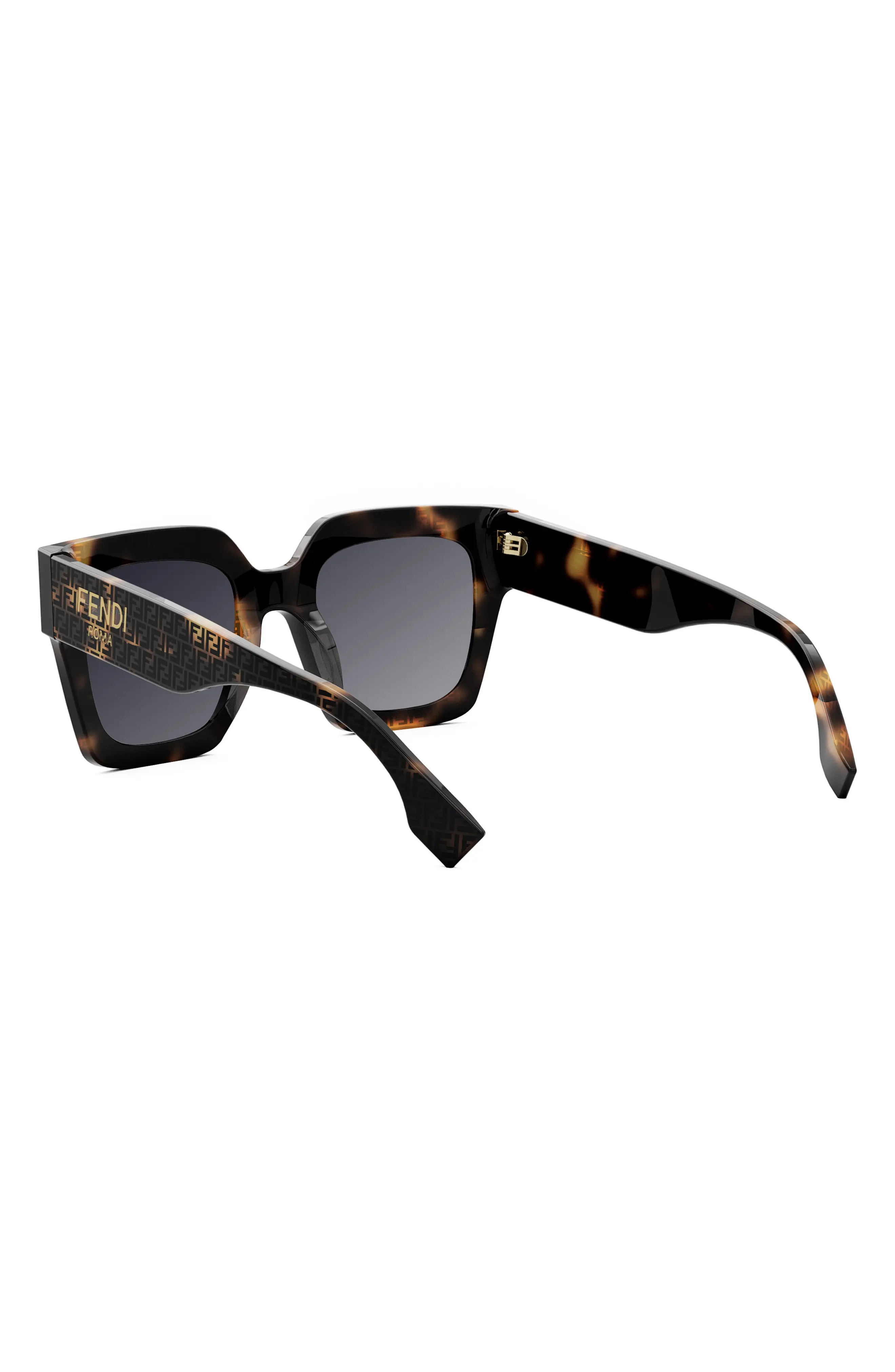 'Fendi Roma 50mm Square Sunglasses in Havana /Gradient Smoke - 4