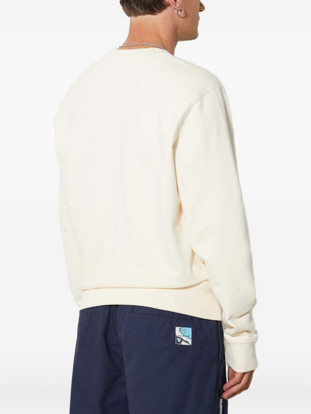 embroidered-patch crew-neck sweatshirt - 4