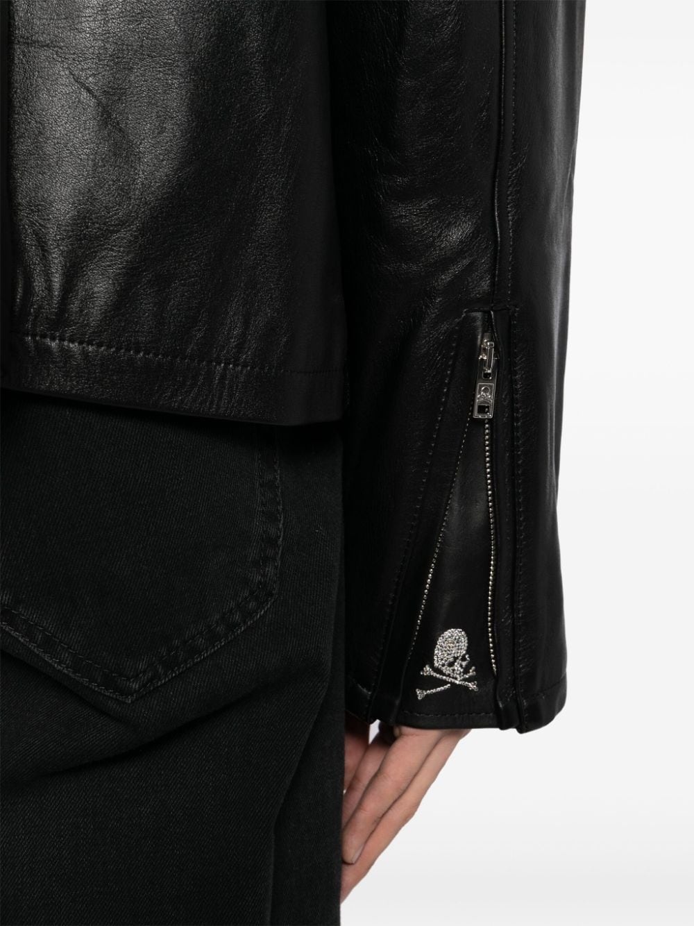 full-zip leather jacket - 5