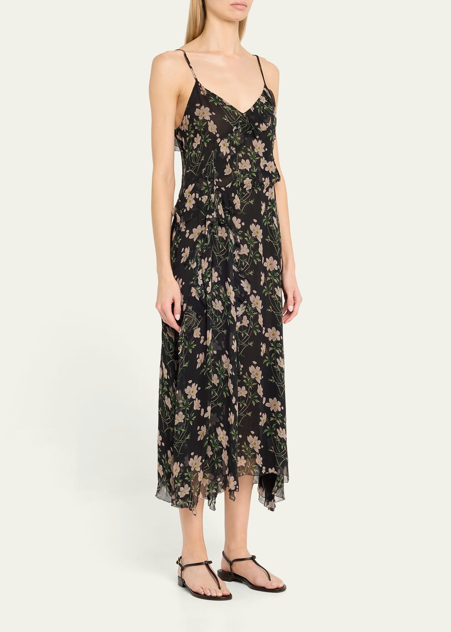 Elizabeth Floral-Print Ruffle Midi Dress - 4