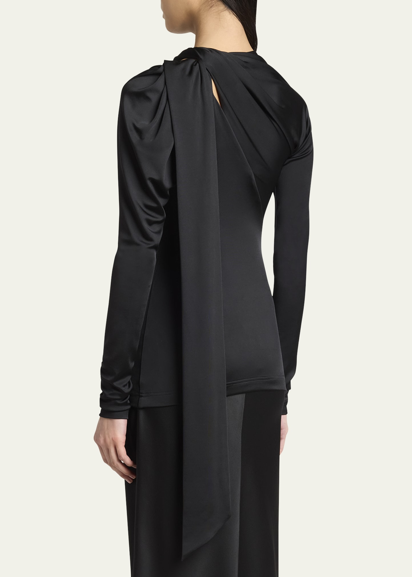 Slash Neckline Jersey Top - 3