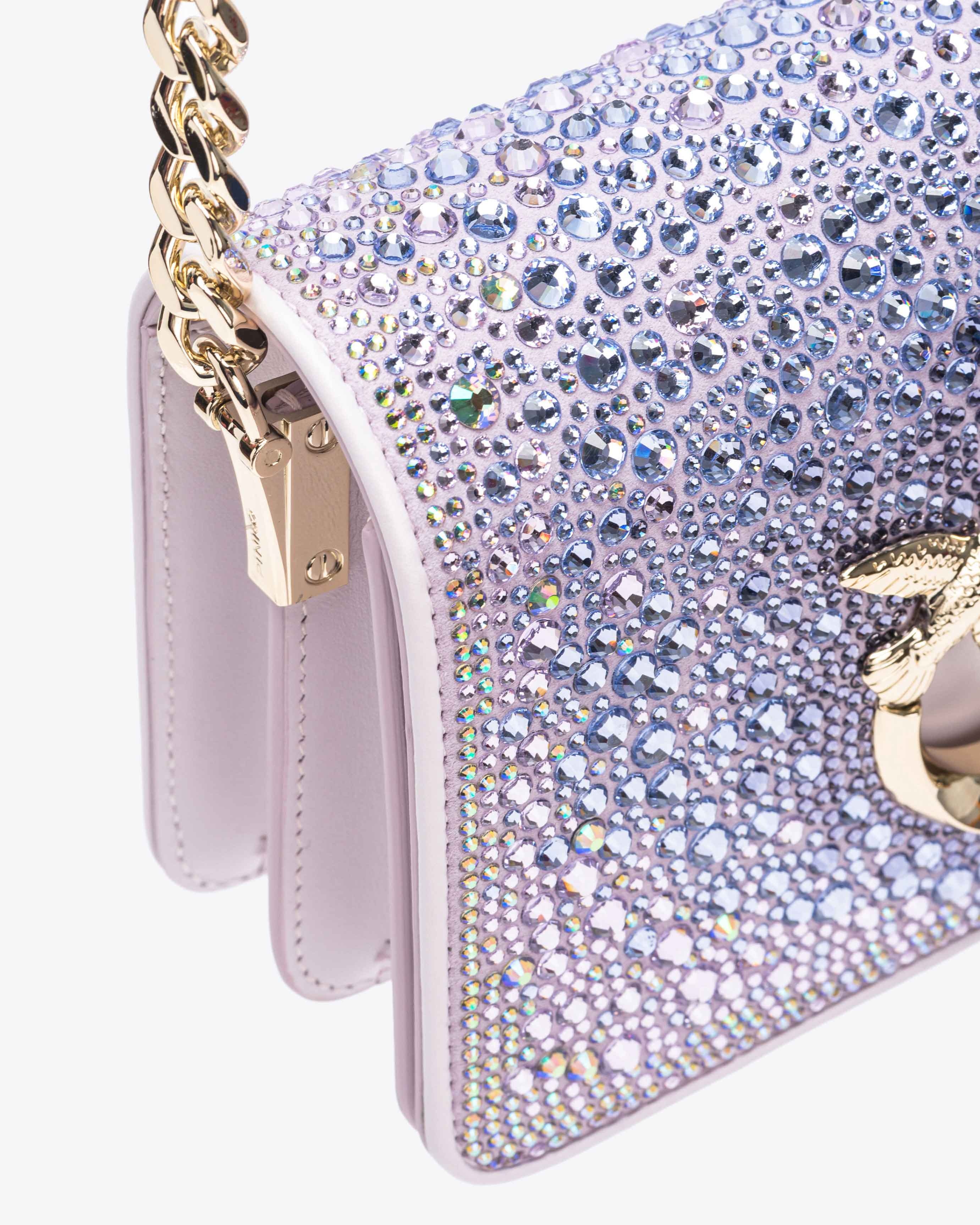 PINKO GALLERIA FULL-RHINESTONE MINI LOVE BAG CLICK - 7