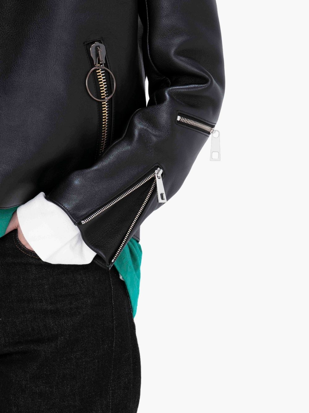 A.P.C. X JW ANDERSON - BLOUSON MORGAN - LEATHER BIKER JACKET - 6