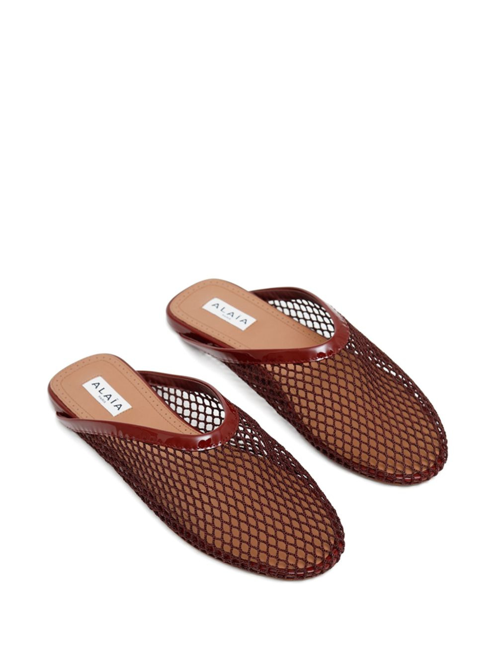patent-leather net mules - 2