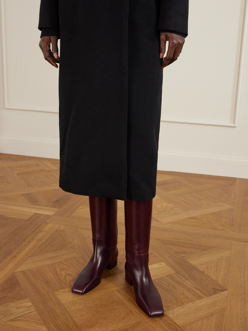 CHRISTEN Classic Square Leather Knee Boots outlook