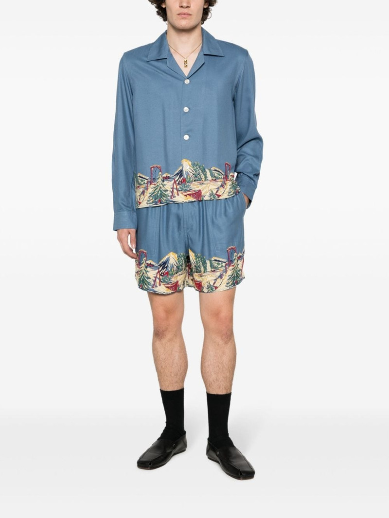 BODE beaded graphic-print deck shorts outlook