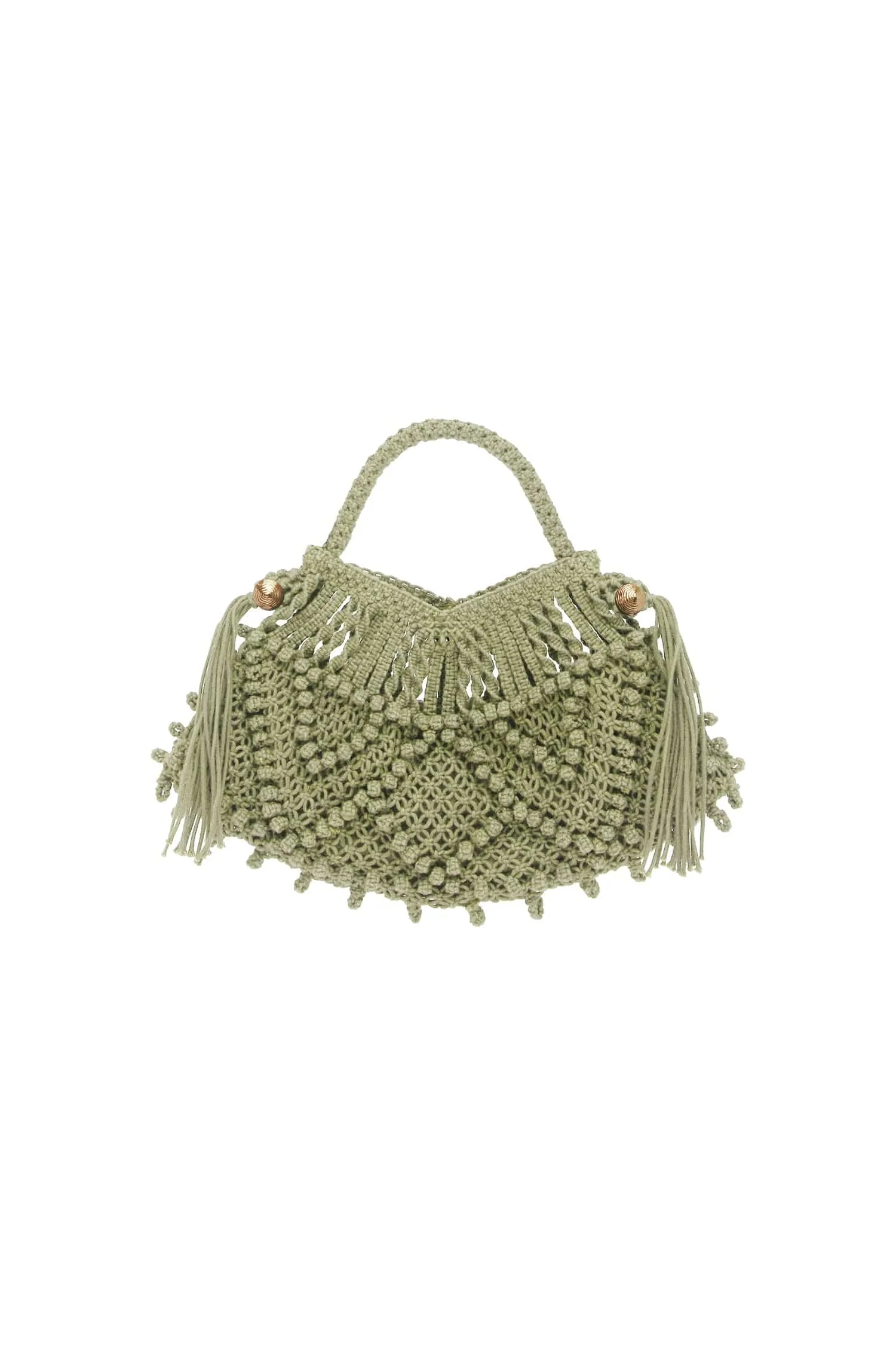 Macrame Crescent Bag Sage - 1