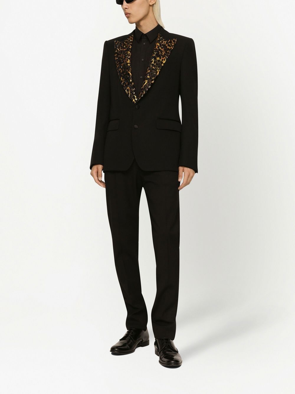 leopard-print lapels single-breasted blazer - 2