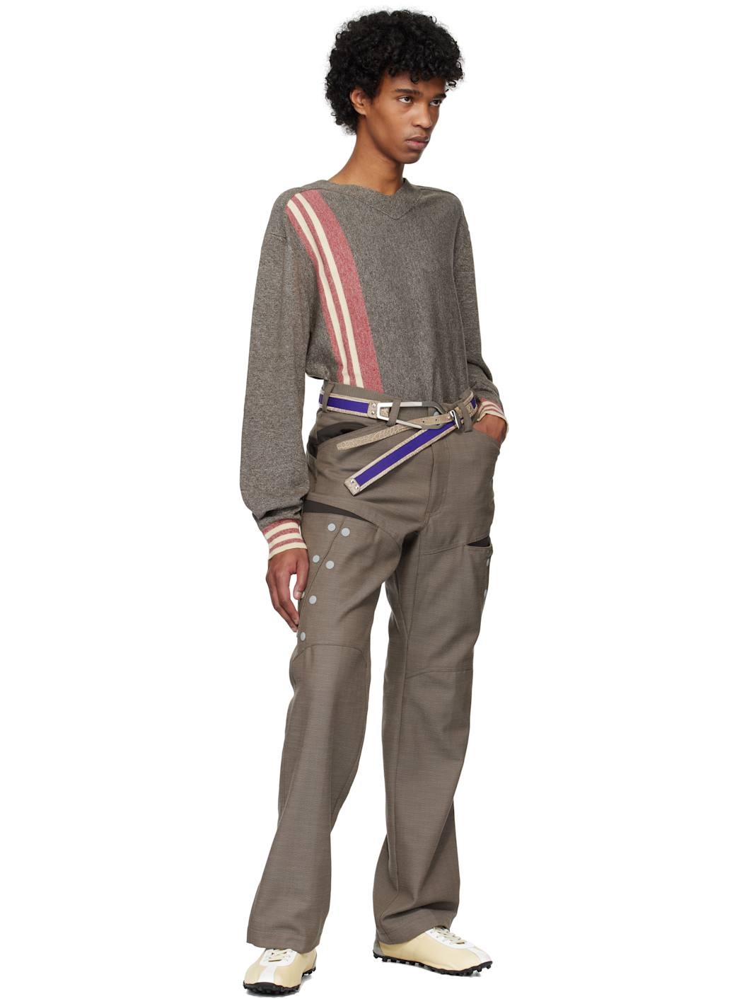Brown Inex Snap Trousers - 5