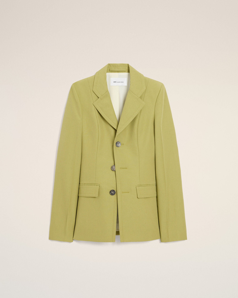 GREEN NEW WOOL SINGLE BREASTED FITTED JACKET 1