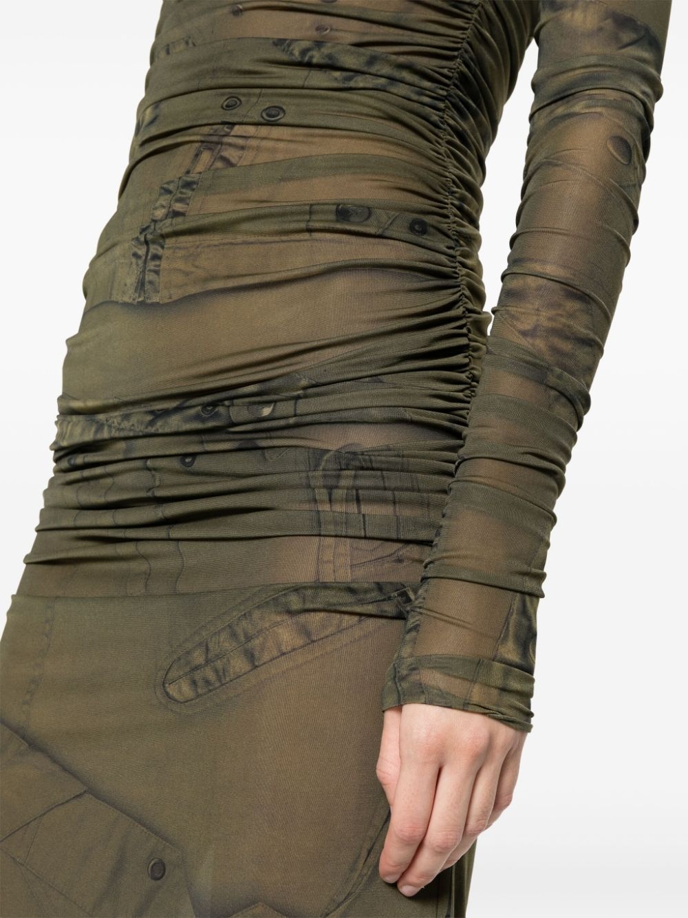 cargo-print gathered maxi dress - 5