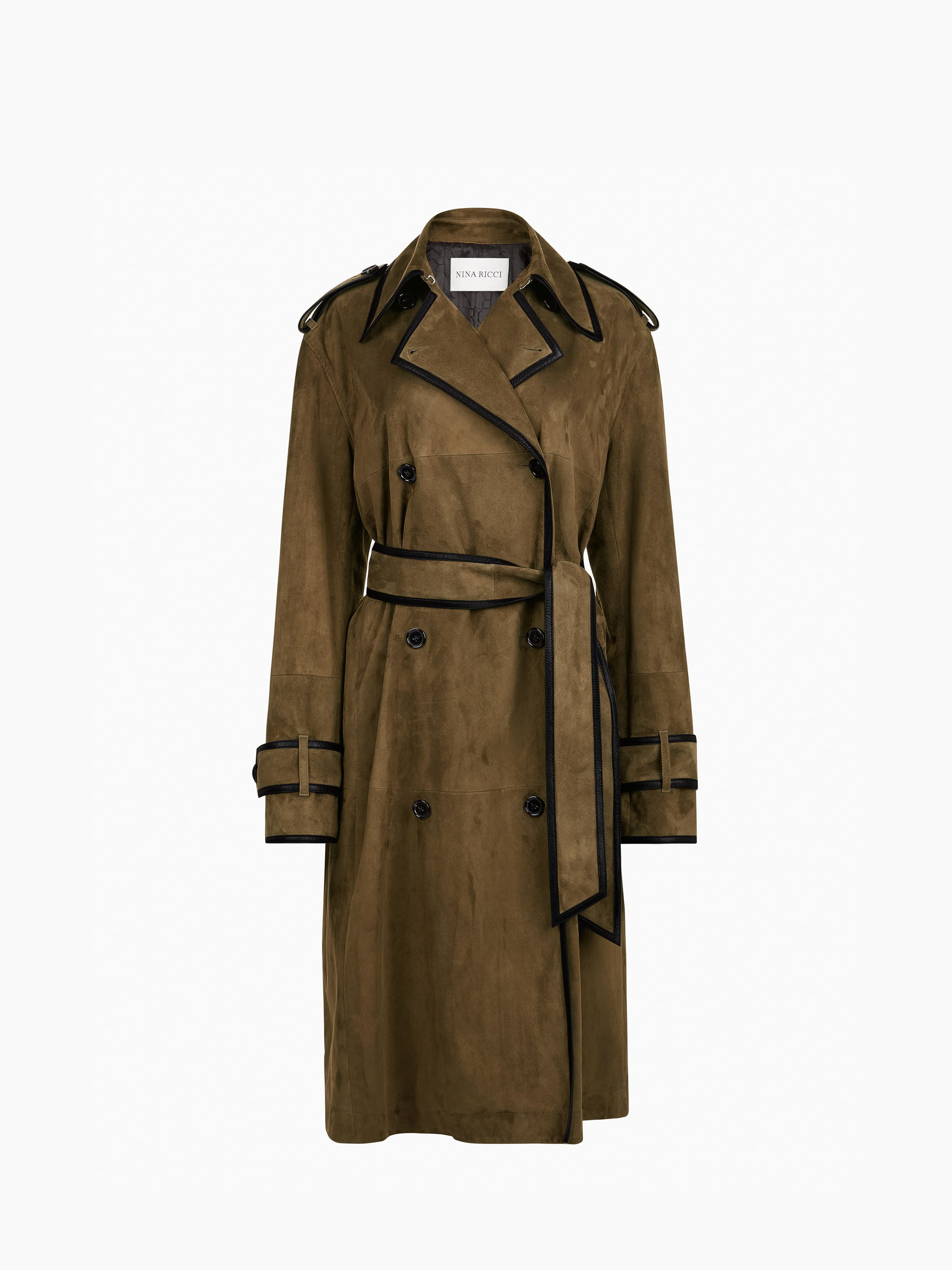 Belted Suede Leather Trench - 6
