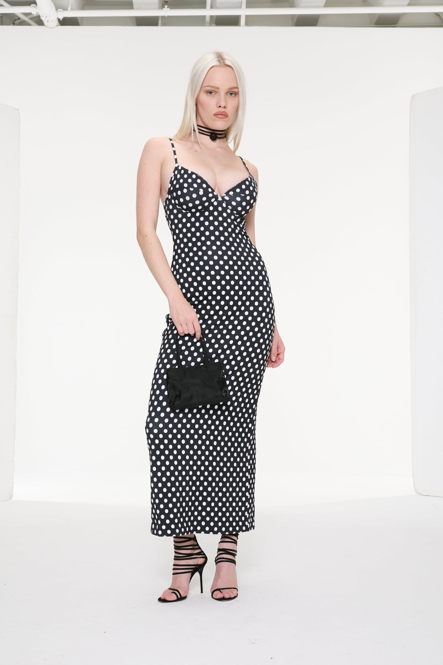 FLORENCE DRESS - BLACK AND WHITE POLKA DOT - 1