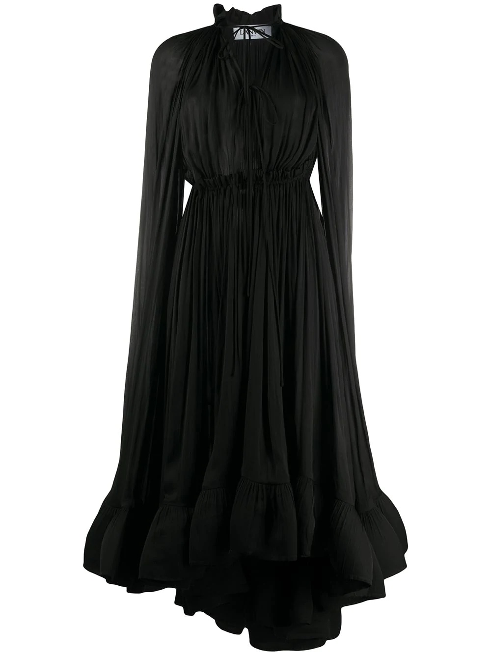 long long-sleeved ruffle gown - 1