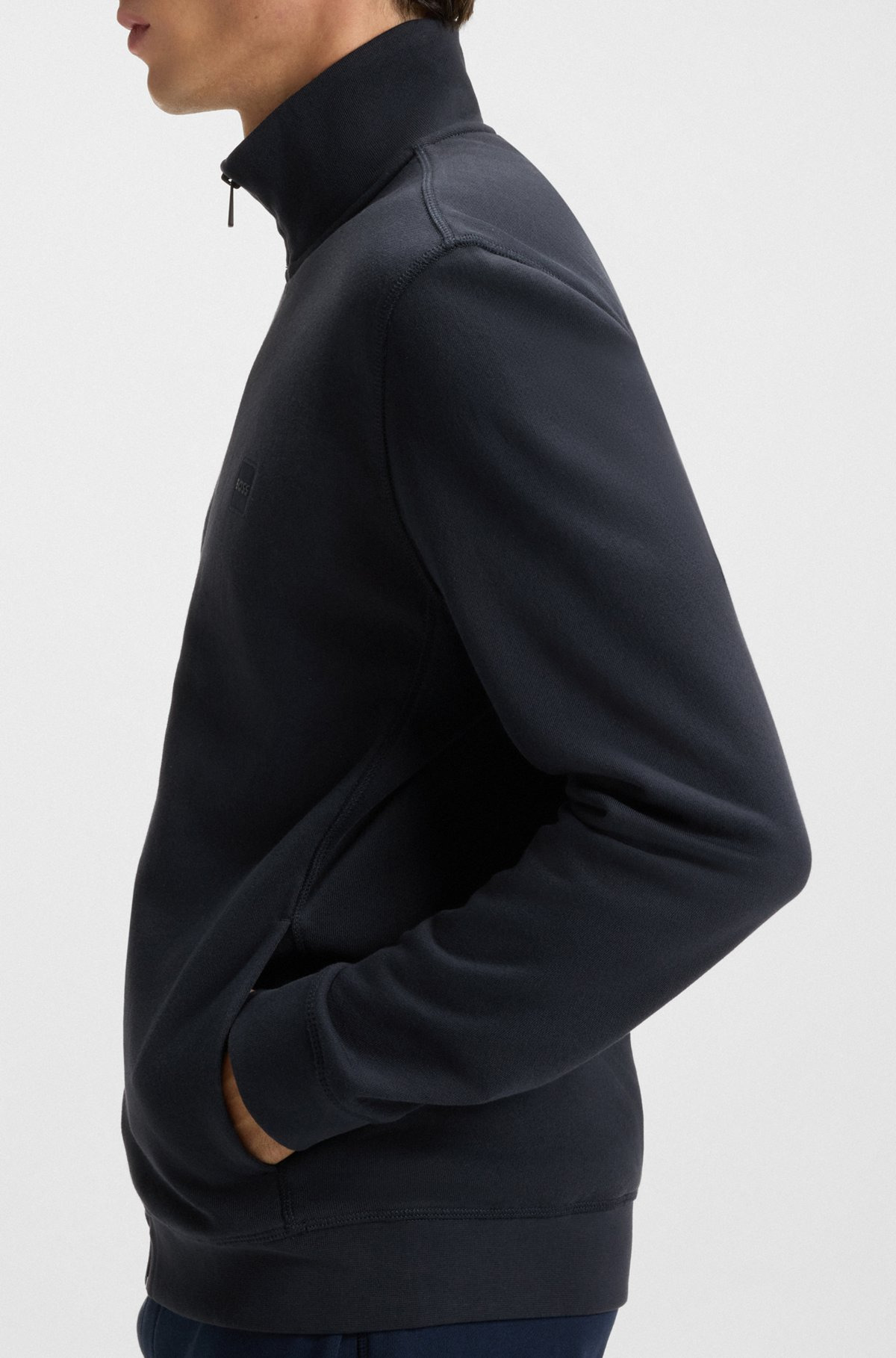 ZIP-UP JACKET IN COTTON TERRY WITH LOGO BADGE - 6
