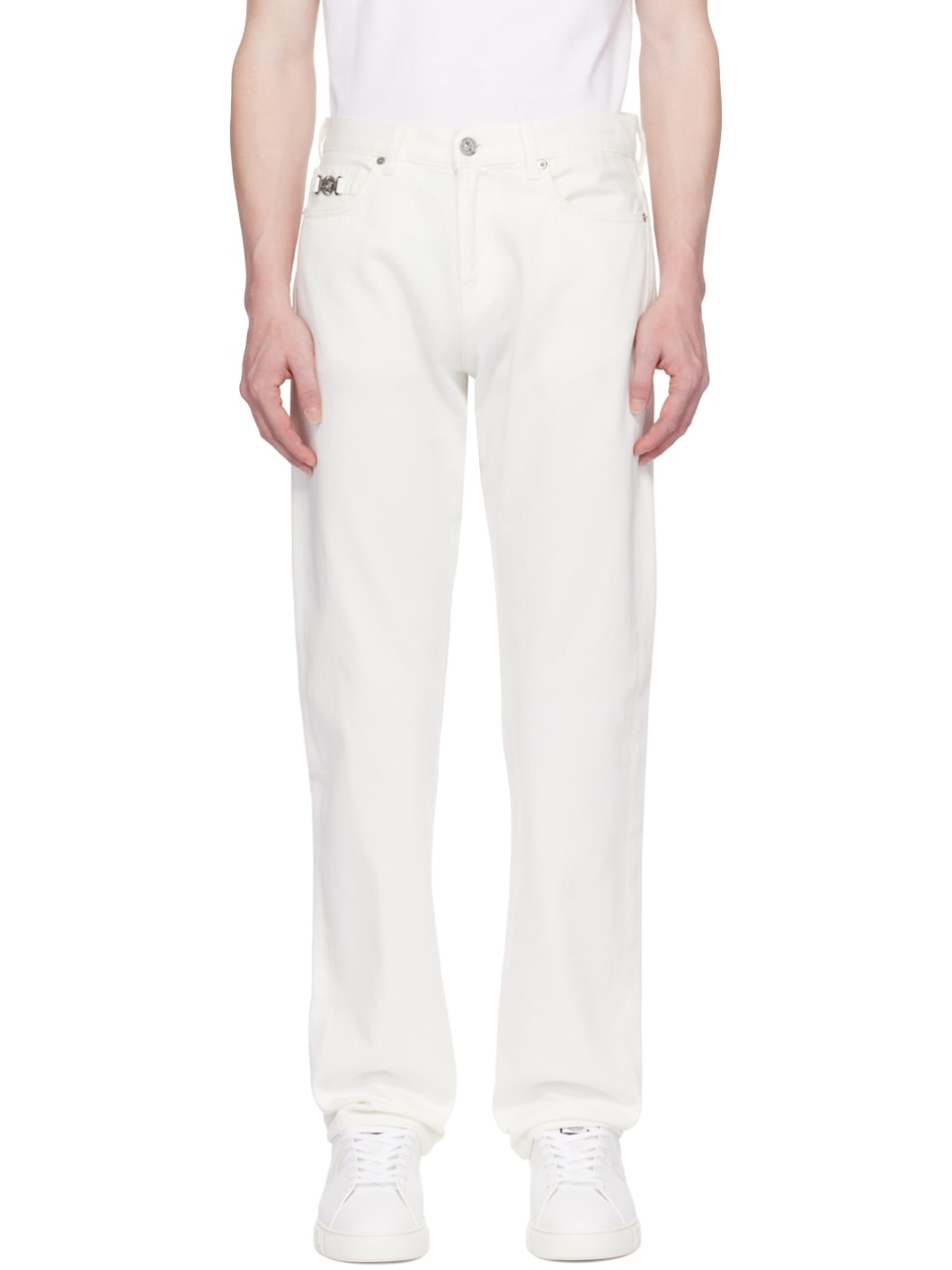 White Slim-Fit Jeans - 1
