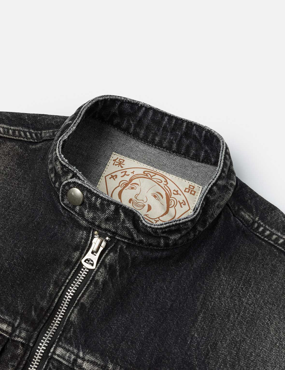 Seagull Embroidery Regular Fit Denim Rider Jacket - 8