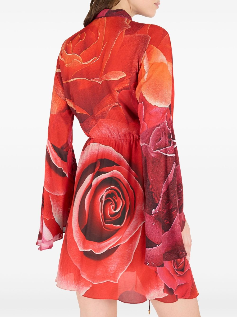 rose-print mini dress - 6