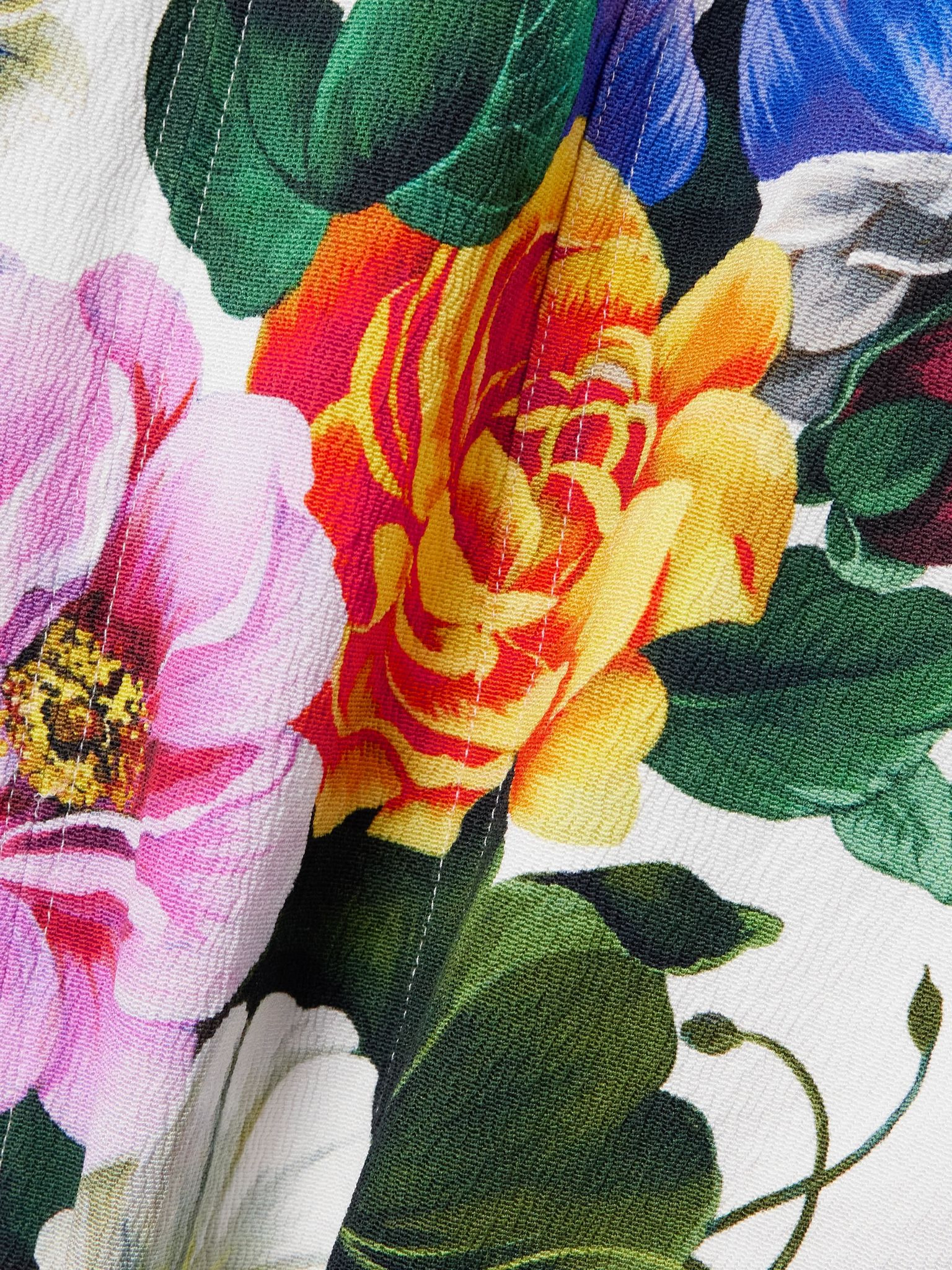 Floral-print woven mini dress White - 4