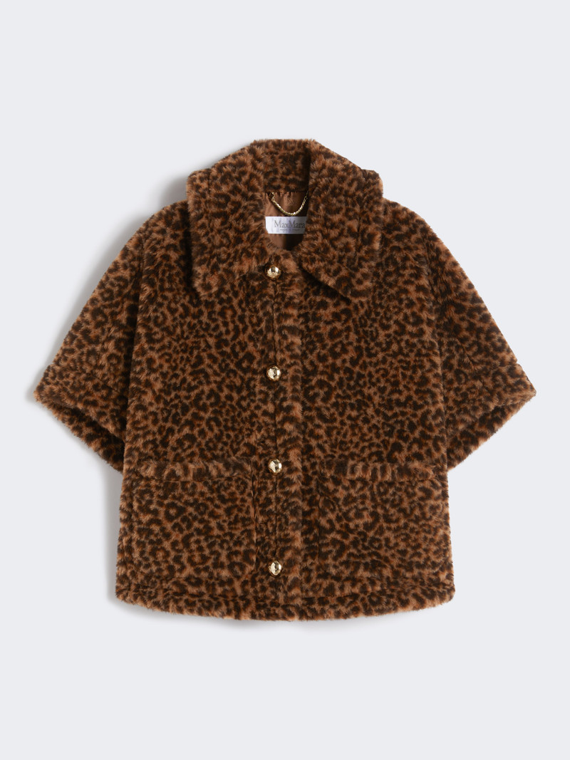 TITTY10 Wool and alpaca jacquard Teddy cape 1