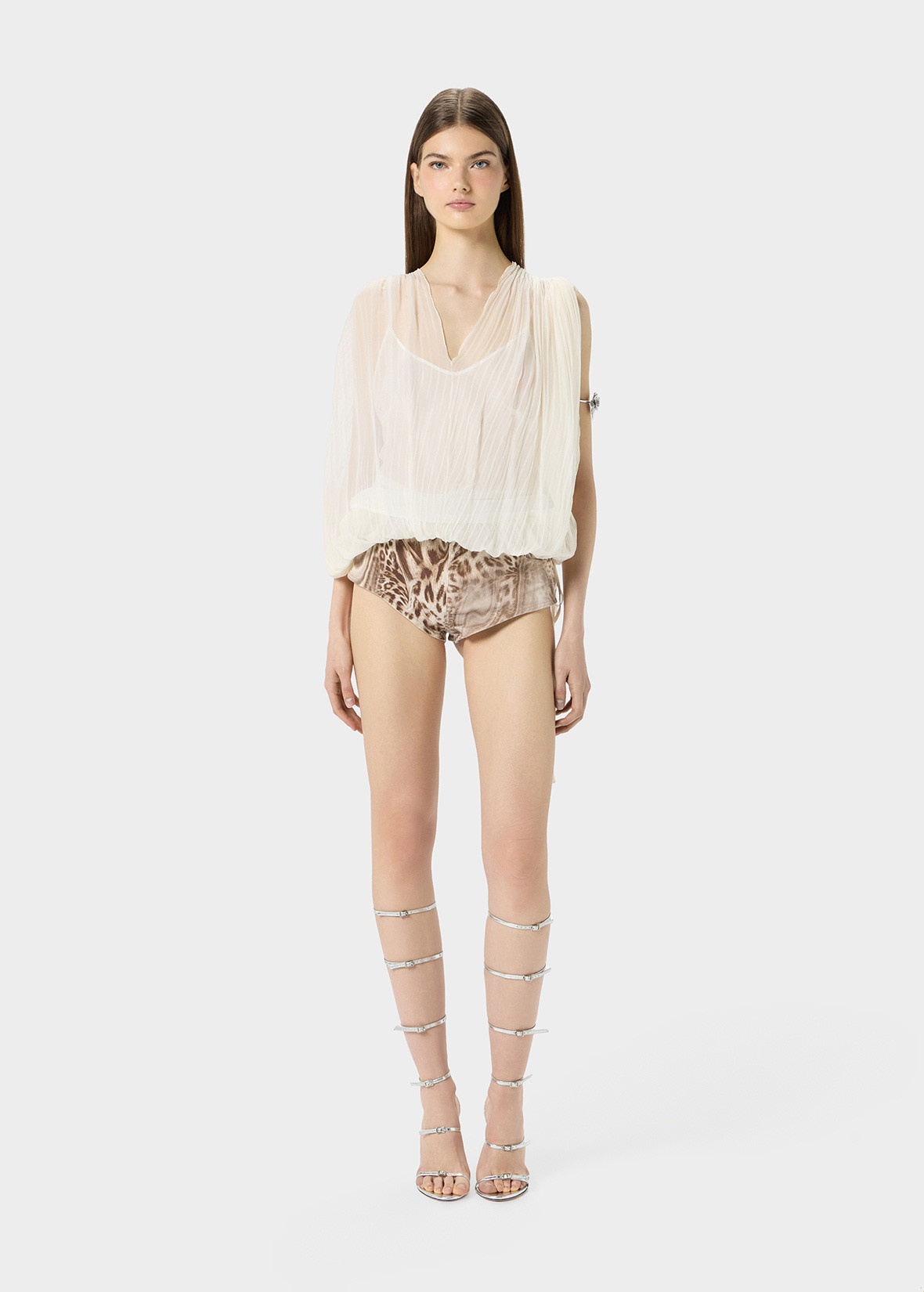 PLEATED TOP IN SILK CHIFFON - 2