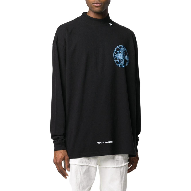 Off-White Men's Off-White Alphabet 3D Pattern Printing Long Sleeves Black T-Shirt OMAB032R201850031088 outlook