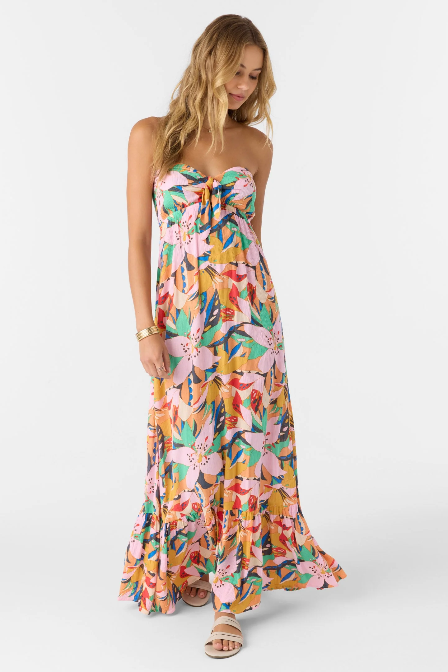blue floral long dress Baltic Born Womens Luciana Maxi | Cyan Purple color The lace Shorten a Knit Dress Color:Glossy Black