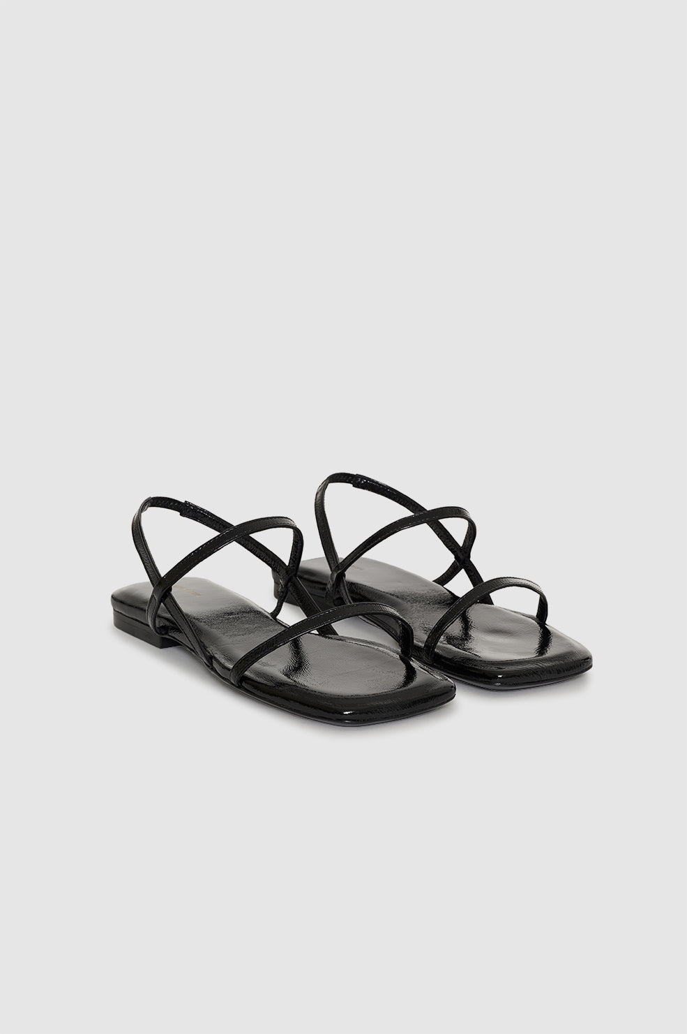 Hilda Flat Sandals - Black - 4
