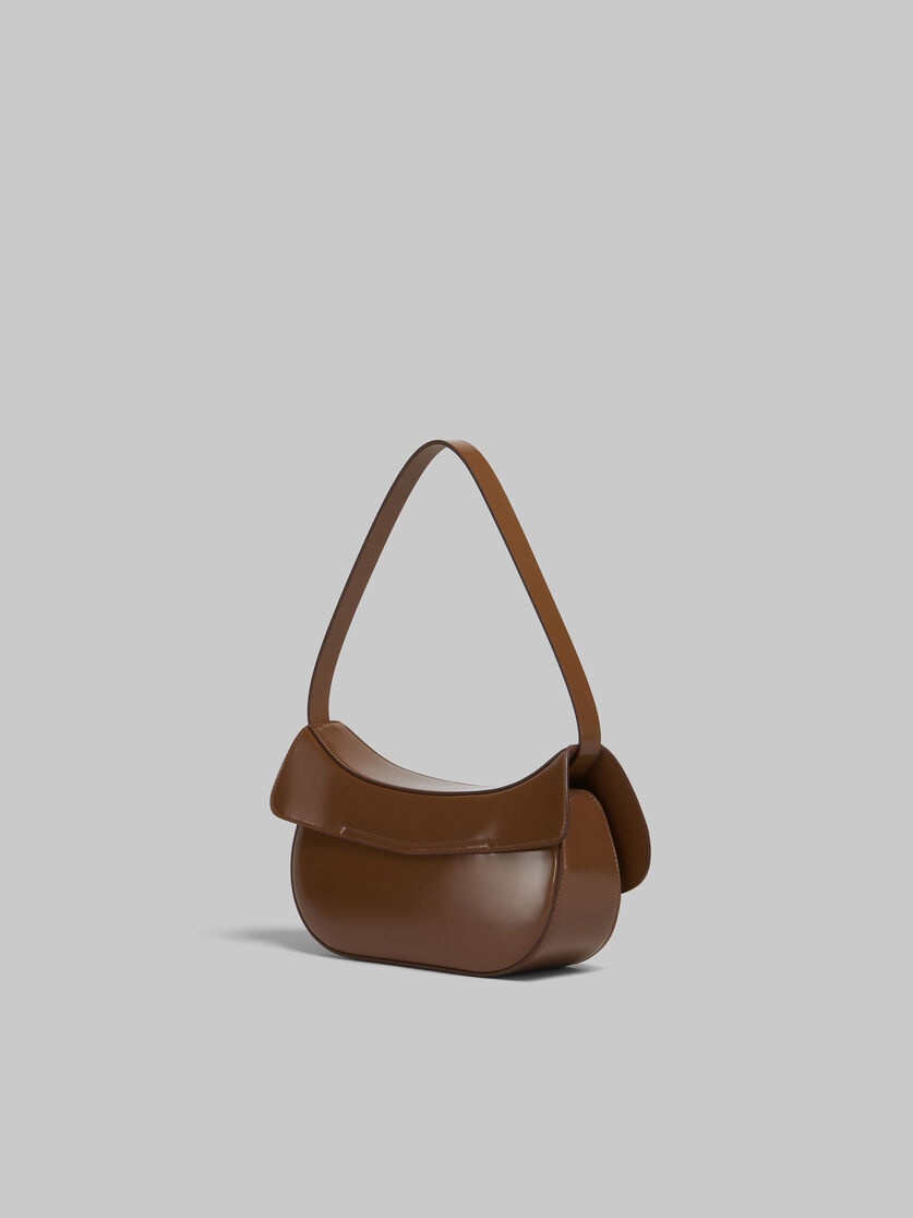 BROWN LEATHER BUTTERFLY MEDIUM HOBO BAG - 3