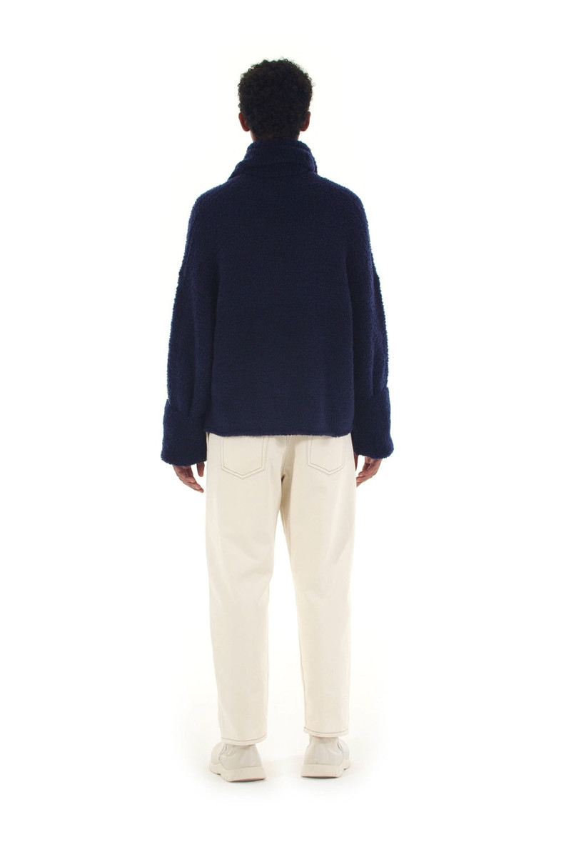SUNNEI EXTRA-LONG SLEEVE FLUFFY SWEATER / navy outlook