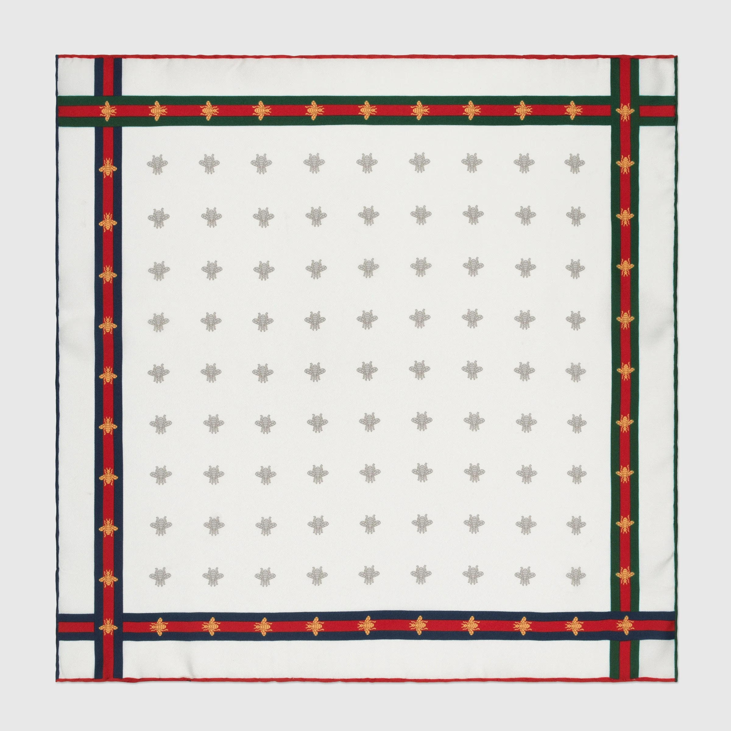 Bee pattern silk pocket square - 1