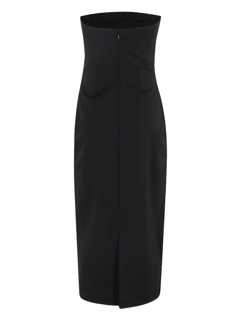 STAUD Brooke floral-embellished strapless midi dress outlook