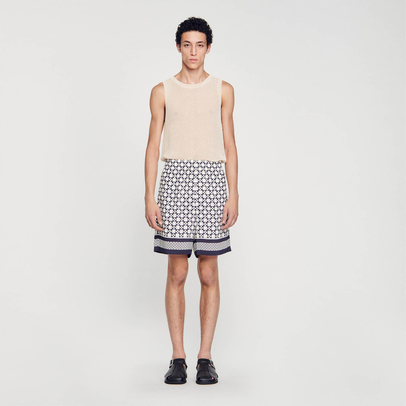 SQUARE CROSS PATTERNED BERMUDA SHORTS 3
